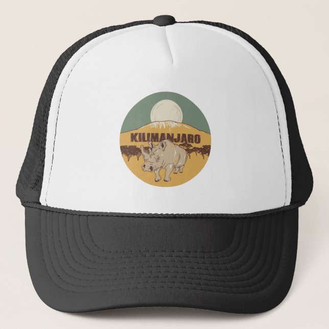 Mount Kilimanjaro Travel Poster Truckerkappe (Vorderseite)