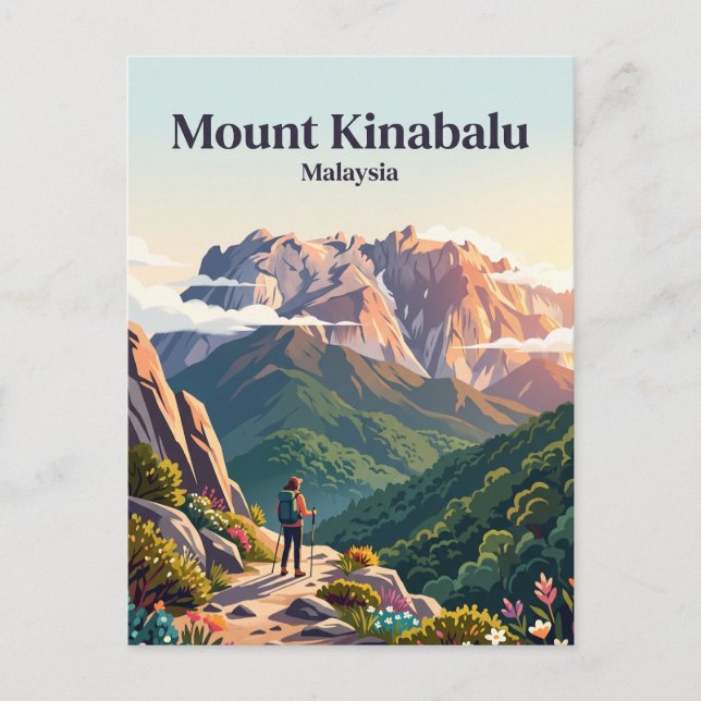 Mount Kinabalu Malaysia Postkarte (Vorderseite)