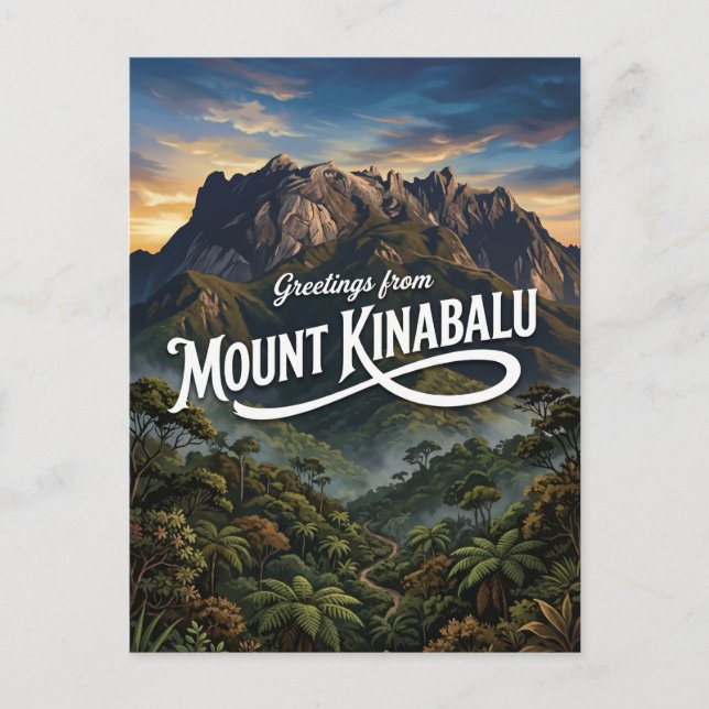 Mount Kinabalu Malaysia Postkarte (Vorderseite)