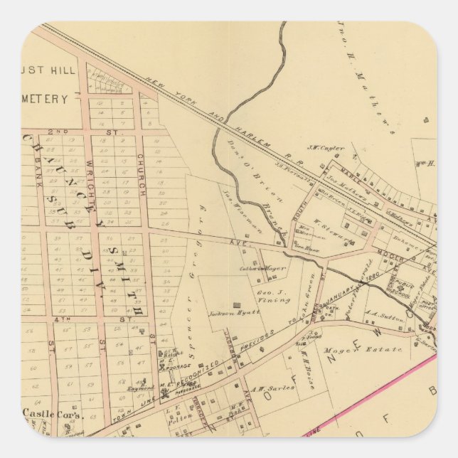 Mount Kisco, New York Quadratischer Aufkleber (Vorderseite)
