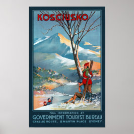 Mount Kosciusko Vintage Travel Poster wiederbelebt
