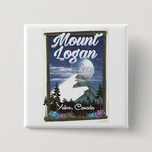 Mount Logan, Yukon, Kanada Button (Vorderseite)