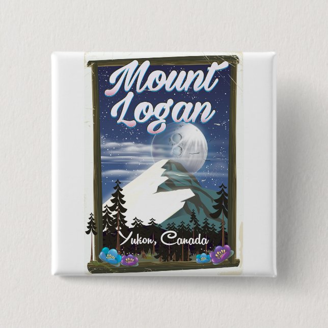 Mount Logan, Yukon, Kanada Button (Vorderseite)