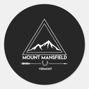 Mount Mansfield Vermont Snowboarden Skiort Runder Aufkleber