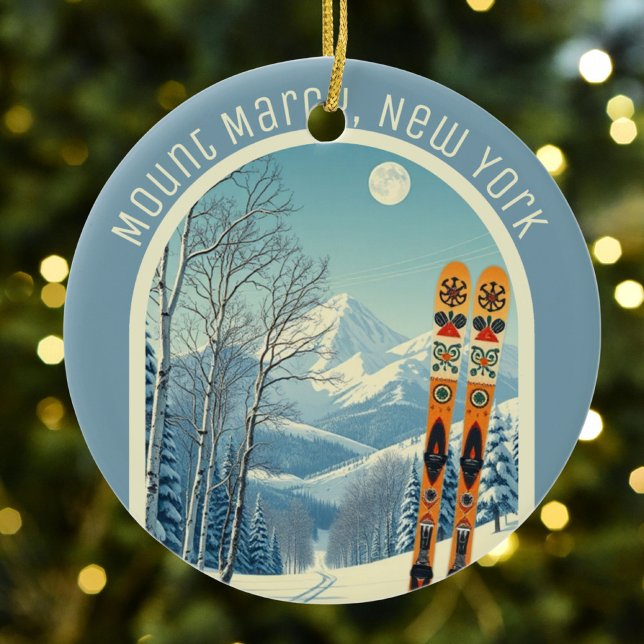 Mount Marcy New York ski area souvenir  Keramik Ornament (Von Creator hochgeladen)