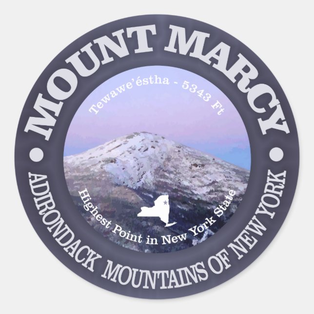 Mount Marcy Runder Aufkleber (Vorderseite)