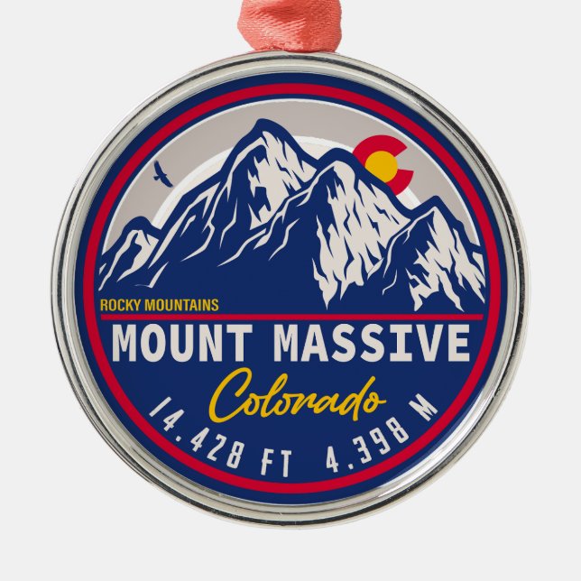 Mount Massive Colorado - 14er-Wanderung Ornament Aus Metall (Vorne)