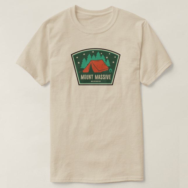 Mount Massive Wilderness Colorado Camping T-Shirt (Design vorne)