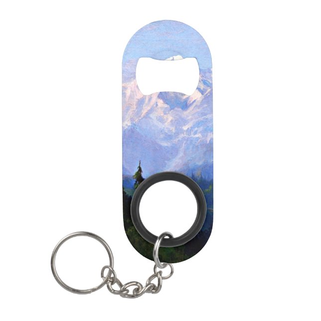 Mount McKinley, Alaska, Kunstmalerei Mini Flaschenöffner (Vorderseite)