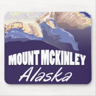 Mount McKinley Vintage Reiseposter Mousepad