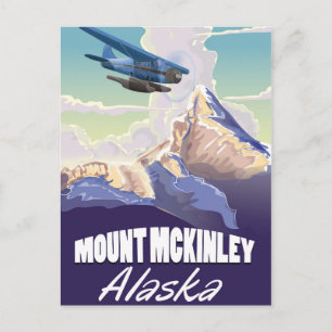 Mount McKinley Vintage Reiseposter Postkarte