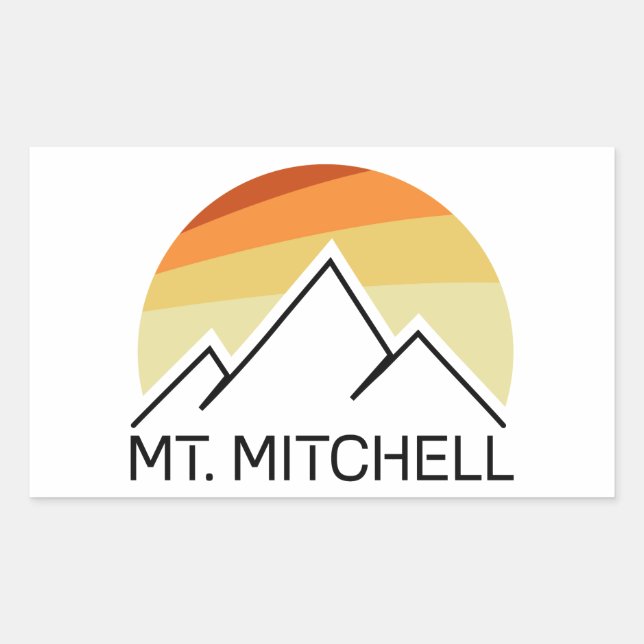 Mount Mitchell Retro Rechteckiger Aufkleber (Vorderseite)