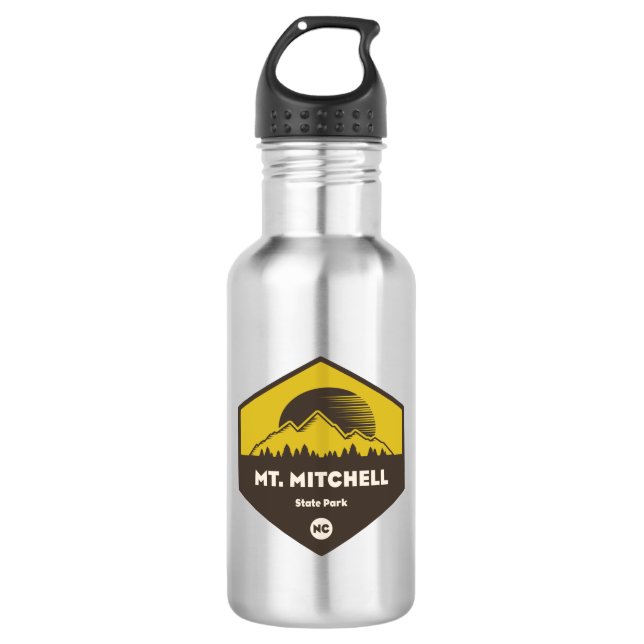 Mount Mitchell Staat Park Edelstahlflasche (Vorderseite)