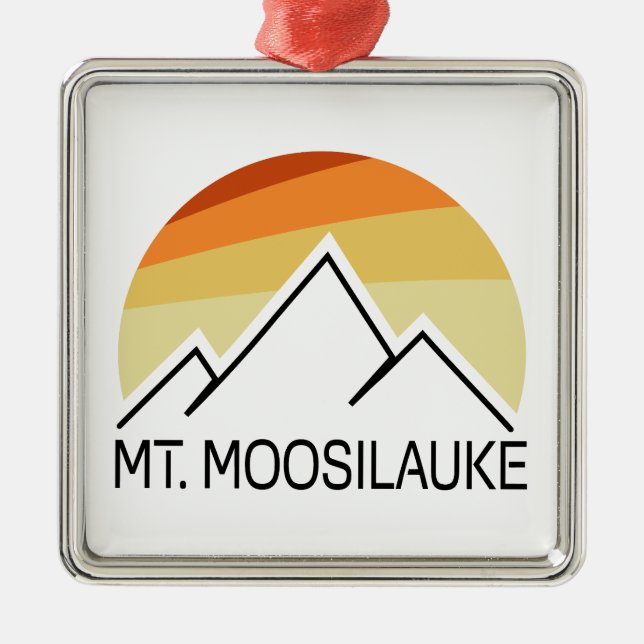 Mount Moosilauke New Hampshire Retro Ornament Aus Metall (Vorne)
