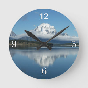 Mount Moran Reflection at Grand Teton Runde Wanduhr