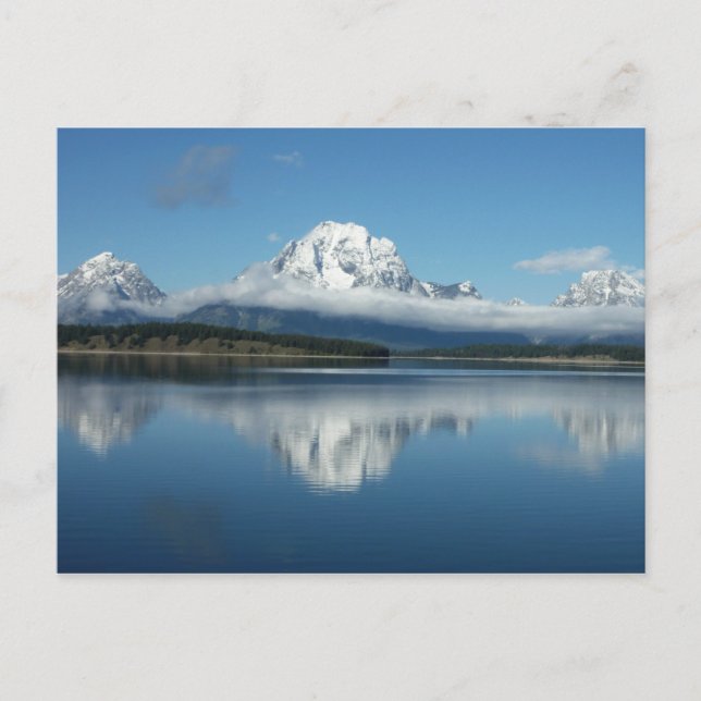 Mount Moran Reflection auf Grand Teton Postkarte (Vorderseite)