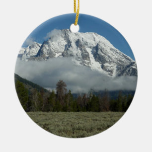 Mount Moran und Wolken im Grand Teton Keramikornament