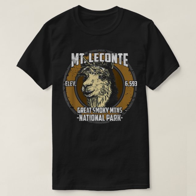 Mount Mt LeConte Llama Alpaca Smoky Mountains T  T-Shirt (Design vorne)