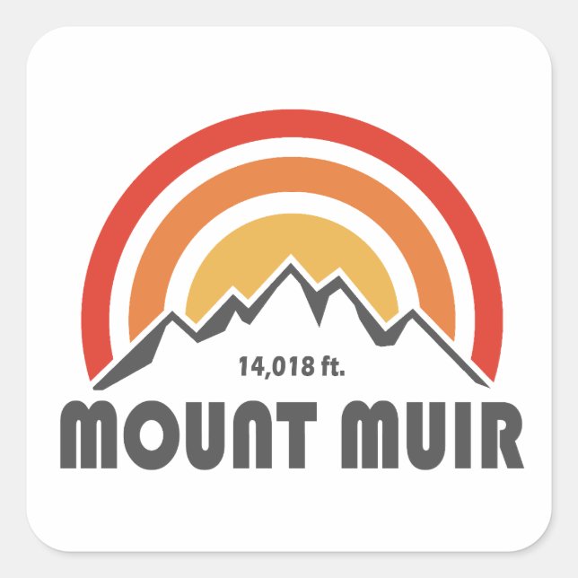 Mount Muir California Quadratischer Aufkleber (Vorderseite)