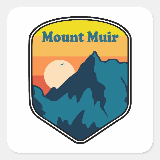 Mount Muir California Sunrise Quadratischer Aufkleber (Vorderseite)