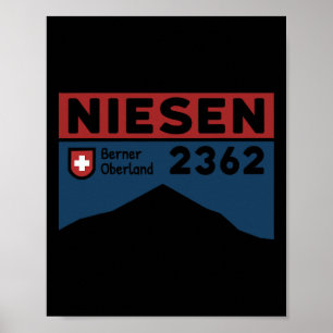 Mount Niesen Wanderung Schweiz Schweizer Skifahren Poster