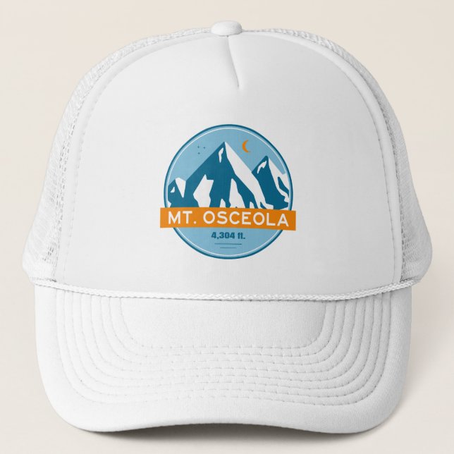Mount Osceola New Hampshire Stars Moon Truckerkappe (Vorderseite)