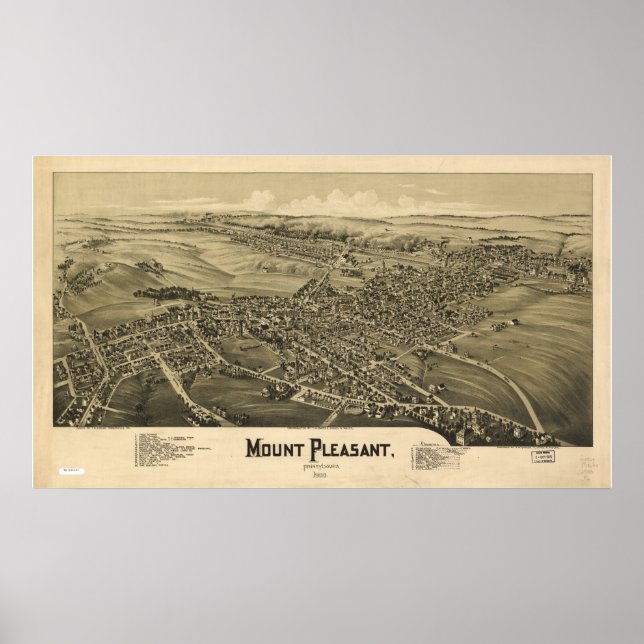 Mount Pennsylvania 1900 Antique Panorama Poster (Vorne)