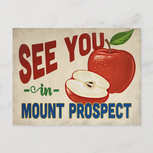 Mount Prospect Illinois Apple - Vintage Travel Postkarte (Vorderseite)