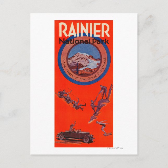 Mount Rainier Advertising Poster 2 Postkarte (Vorderseite)