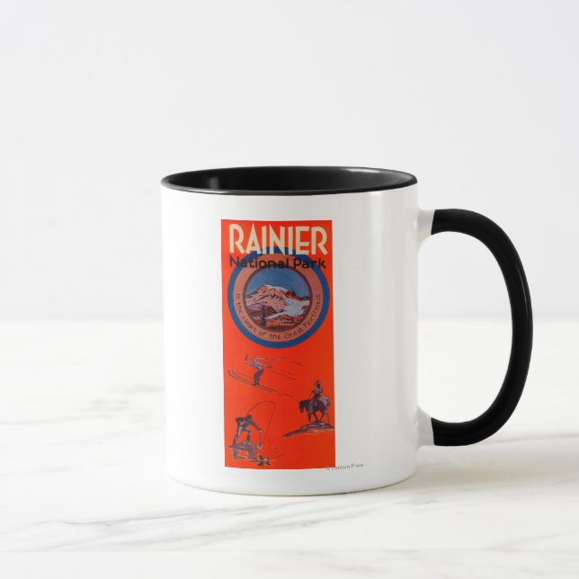 Mount Rainier Advertising Poster Tasse (Rechts)