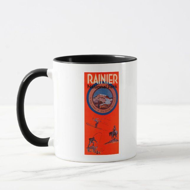 Mount Rainier Advertising Poster Tasse (Links)