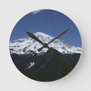 Mount Rainier Foto Runde Wanduhr