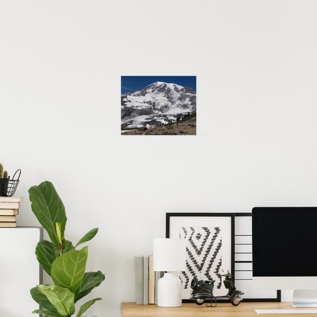 Mount Rainier Gletscherblick Fotolandschaft Poster (Heimbüro)