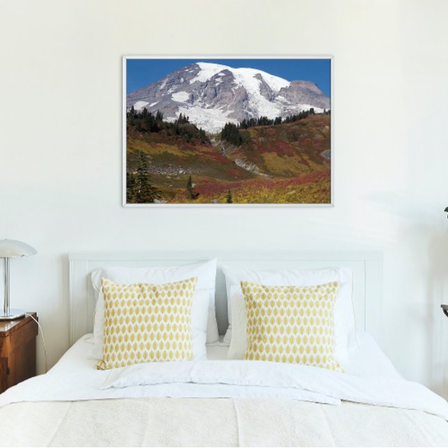 Mount Rainier Herbstfarbe Fotodruck (In Situ Framed)