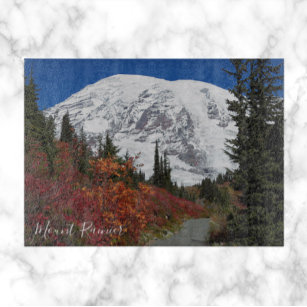Mount Rainier Herbstfarben Landschaft Schneidebrett