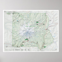 Mount Rainier Kartenposter Poster