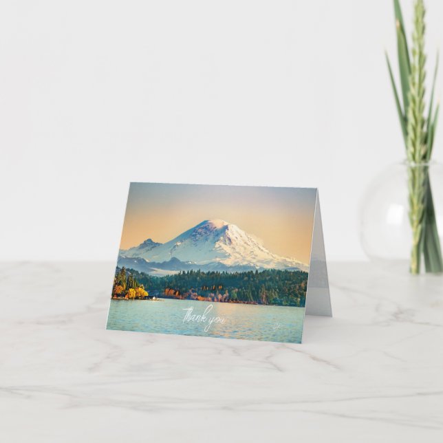 Mount Rainier Lake Washington Jeder Anlass Blank Dankeskarte (Vorderseite)