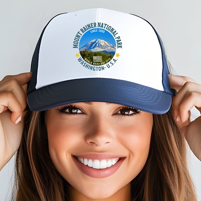 Mount Rainier National Park Hat – Washington Truckerkappe (Von Creator hochgeladen)