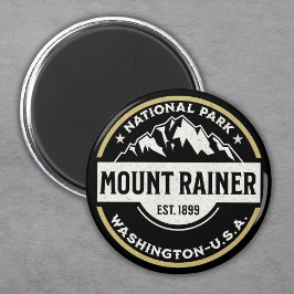 Mount Rainier National Park - Mountain Logo Magnet