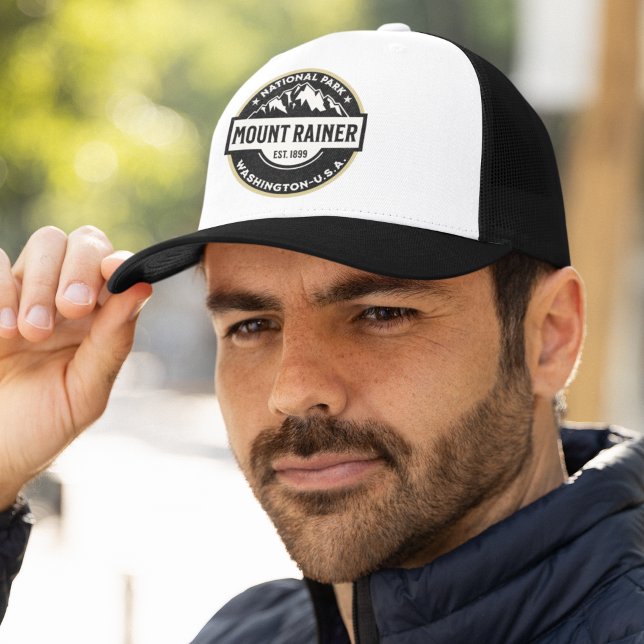 Mount Rainier National Park Mountain Logo Truckerkappe (Von Creator hochgeladen)