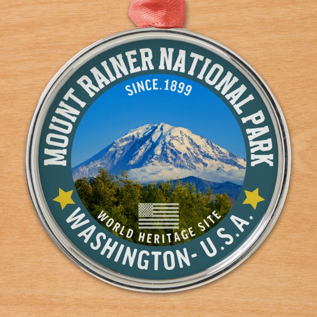 Mount Rainier National Park - Nature Lovers Gift Ornament Aus Metall (Von Creator hochgeladen)