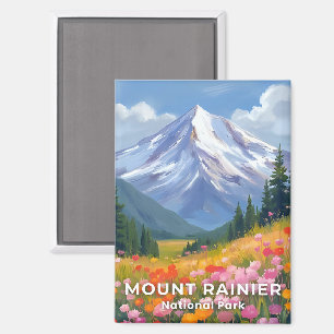 Mount Rainier National Park   Reisen Washington Magnet