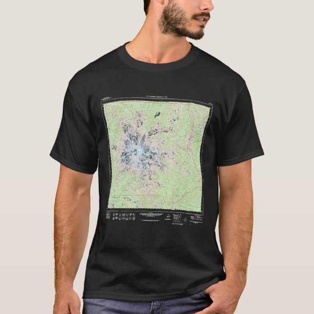 Mount Rainier National Park Topographic Map T-Shirt (Vorderseite)