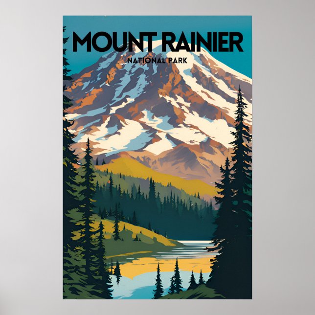 Mount Rainier National Park Traditionelle Reisen P Poster (Vorne)