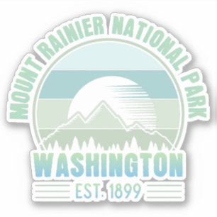 Mount Rainier National Park Washington USA Retro Aufkleber