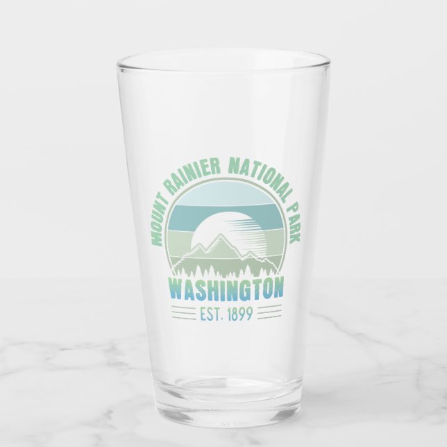 Mount Rainier National Park Washington USA Retro Glas (Vorderseite)
