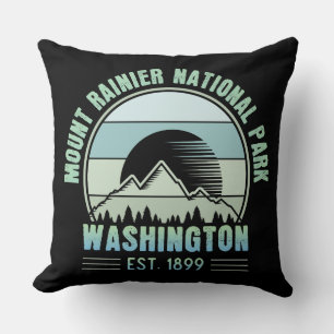 Mount Rainier National Park Washington USA Retro Kissen