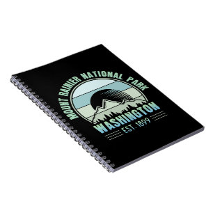 Mount Rainier National Park Washington USA Retro Notizblock