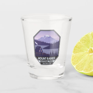 Mount Rainier Nationalpark Washington Cabin Retro Schnapsglas