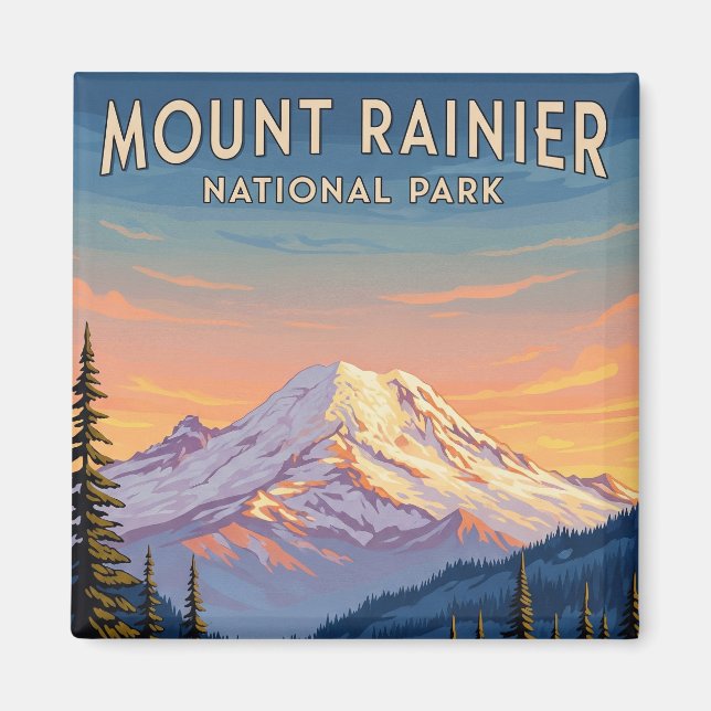 Mount Rainier Nationalpark Washington Reise Magnet (Vorne)